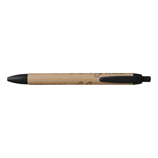 Stylo Noir Cadeau de mariage simple écriture Kraft de campagn (Dos)
