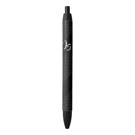 Stylo Noir Cadeau élégant avec personnalisation Monogramme ar (devant Vertical)