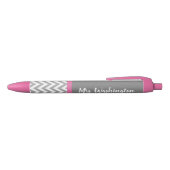 Stylo Noir Cadeau personnalisé Pink Grey enseignant's Writing (Haut)
