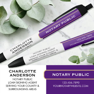 Stylo Noir Cadeau promotionnel public notaire Purple Business