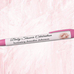 Stylo Noir Cadeaux de Naissance Rose Pâle pour Fille Mignons
