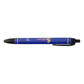 Stylo Noir Caducée et monogramme sur fond bleu (Bas)