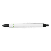 Stylo Noir Caducée médical alternatif holistique Feuilles ver (Devant)