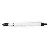 Stylo Noir Caducée Médical Simple Professionnel Noir Blanc (Devant)