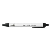 Stylo Noir Caducée Médical Simple Professionnel Noir Blanc (Bas)