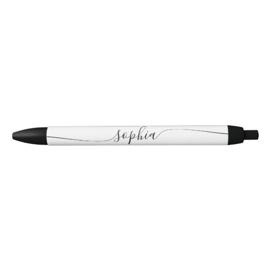 Stylo Noir Calligraphie de script moderne blanc (Devant)