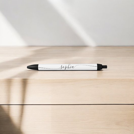 Stylo Noir Calligraphie de script moderne blanc