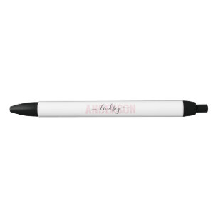 Stylo Noir Calligraphie en gras rose personnalisé