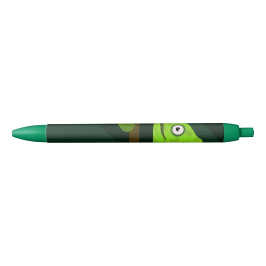 Stylo Noir Caméléon vert mignon (Devant)