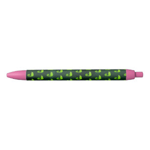 Stylo Noir Caméléon vert mignon