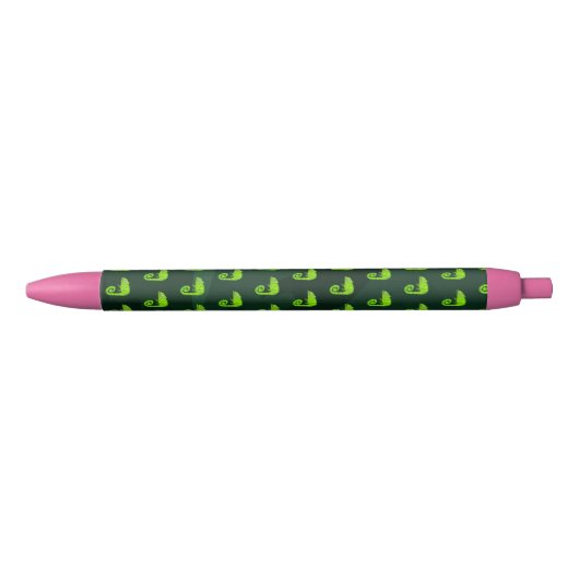 Stylo Noir Caméléon vert mignon (Devant)