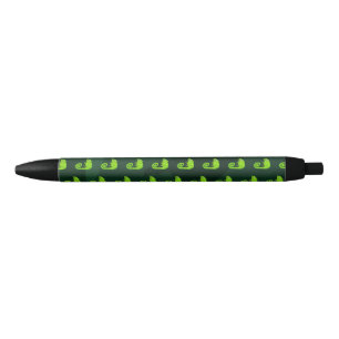 Stylo Noir Caméléon vert mignon