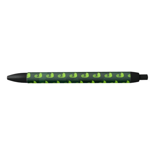Stylo Noir Caméléon vert mignon (Devant)