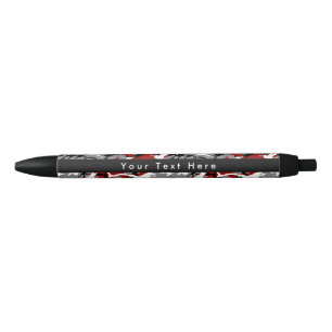 Stylo Noir Camo rouge et gris, Camouflage, Militaire, Armée