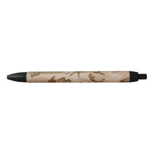 Stylo Noir Camouflage Désert Avec Galets, Militaire, Armée