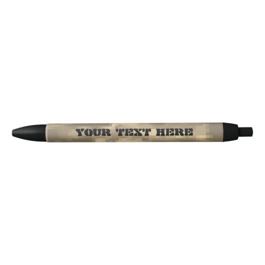 Stylo Noir Camouflage en pixels de l'armée marron désert (Devant)