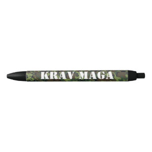 Stylo Noir Camouflage KravMaga/Texte personnalisé