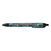 Stylo Noir Camouflage moderne Nom du Motif Bleu (Bas)