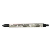 Stylo Noir Camouflage rose et vert, Militaire, Armée (Devant)