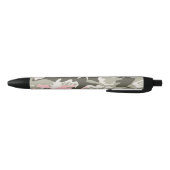 Stylo Noir Camouflage rose et vert, Militaire, Armée (Bas)