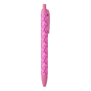 Stylo Noir Cancer du sein Motif à ruban rose chaud