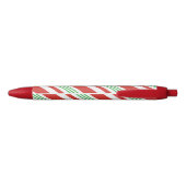 Stylo Noir Candy Cane Peppermint Stripe Christmas Red & Green (Dos)