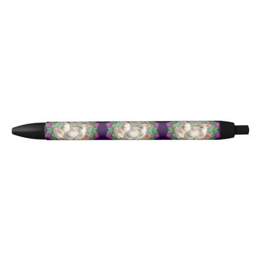 Stylo Noir Canetons et Fleurs (Devant)