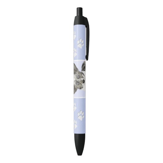 Stylo Noir Cardigan Welsh Corgi Peinture - Art Chien original (Bas (Vertical))