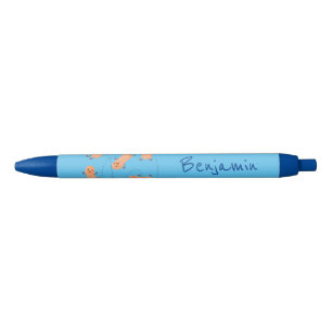 Stylo Noir Caricature de cacahuètes joyeux sautillant