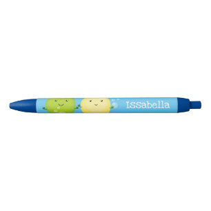 Stylo Noir Caricature de chaux de citron joyeux