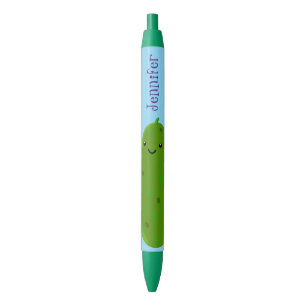 Stylo Noir Caricature de cornichon joyeux