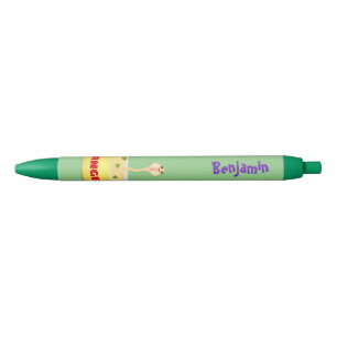 Stylo Noir Caricature de serpent aux nouilles mignonnes illus