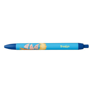 Stylo Noir Caricature de surf pour chips de maïs mignonette n