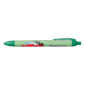 Stylo Noir Caricature d'hovercraft rouge joyeux (Haut)