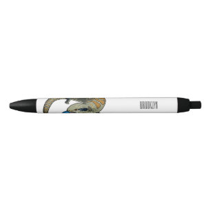 Stylo Noir Caricature en bleu
