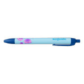 Stylo Noir Caricature kawaii de méduse violette rose mou (Bas)