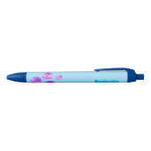 Stylo Noir Caricature kawaii de méduse violette rose mou (Haut)