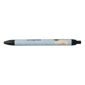 Stylo Noir Carlin Fawn mignon chien de dessin avec nom person (Devant)