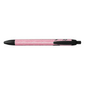 Stylo Noir Carlin noir Chien rose Coeurs d'amour Motif avec n (Dos)