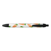 Stylo Noir Carottes orange mignonnes Monogramme vert Initiale (Dos)