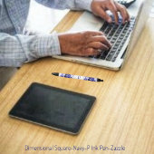 Stylo Noir Carré dimensionnel - Marine-P