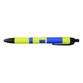 Stylo Noir Carré jaune et bleu (Bas)