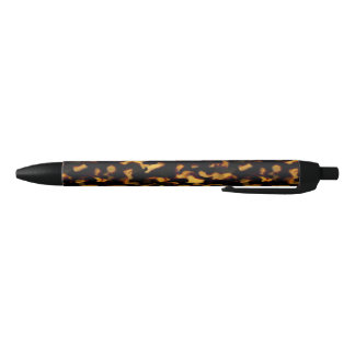 Stylo Noir Carreau sans couture en écaille de tortue dorée et