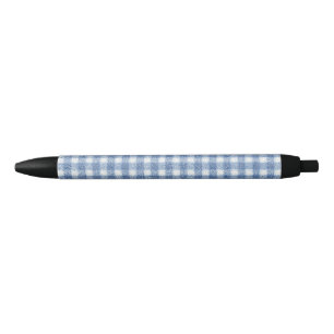 Stylo Noir Carreaux Gingham Bleu et Blanc Classiques