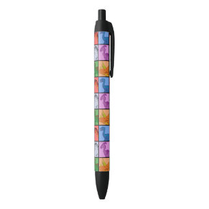Stylo Noir Carrés de dinosaure