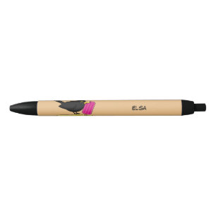 Stylo Noir Cartoon Blackbird mange de la crème glacée   Ajout