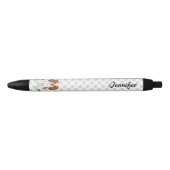 Stylo Noir Cavalier King Charles Spaniel Blenheim & Nom (Devant)
