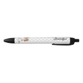 Stylo Noir Cavalier King Charles Spaniel Blenheim & Nom (Bas)