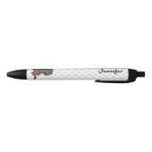 Stylo Noir Cavalier King Charles Spaniel noir et fauve & Nom (Bas)