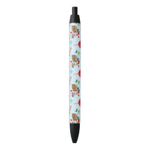 Stylo Noir Célébration de Noël avec Bulldog Goofy